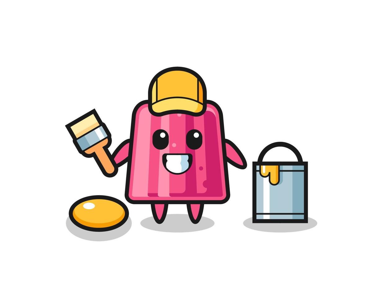 Character Illustration of jelly as a painter vector