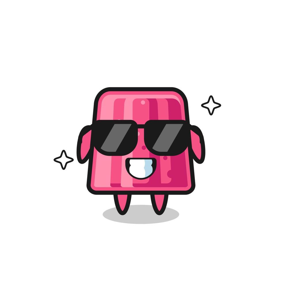 Cartoon mascot of jelly with cool gesture vector