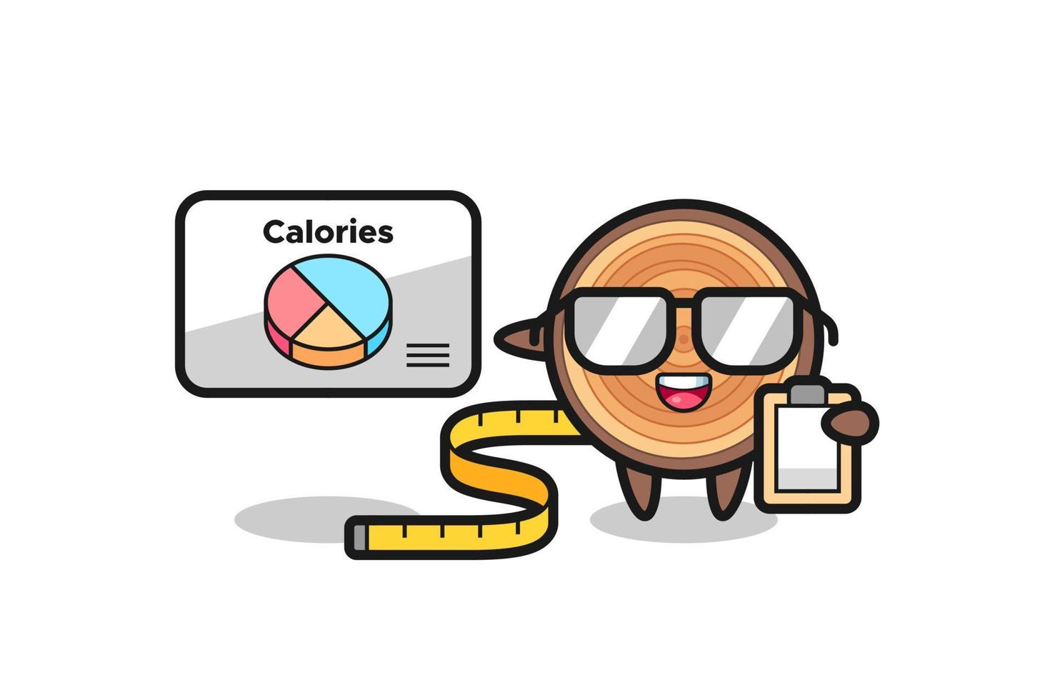 Illustration of wood grain mascot as a dietitian vector