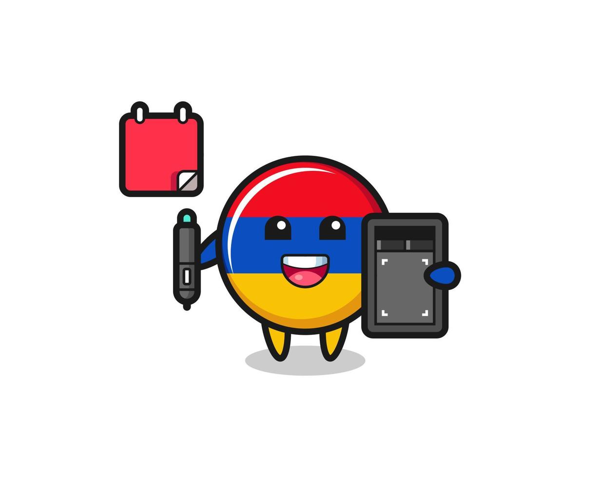 Illustration of armenia flag mascot as a graphic designer vector