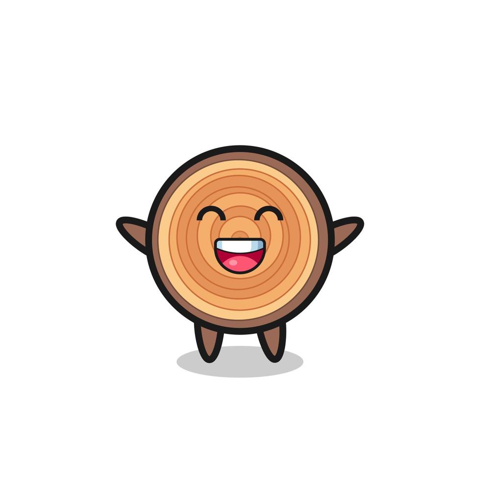 happy baby wood grain cartoon character vector