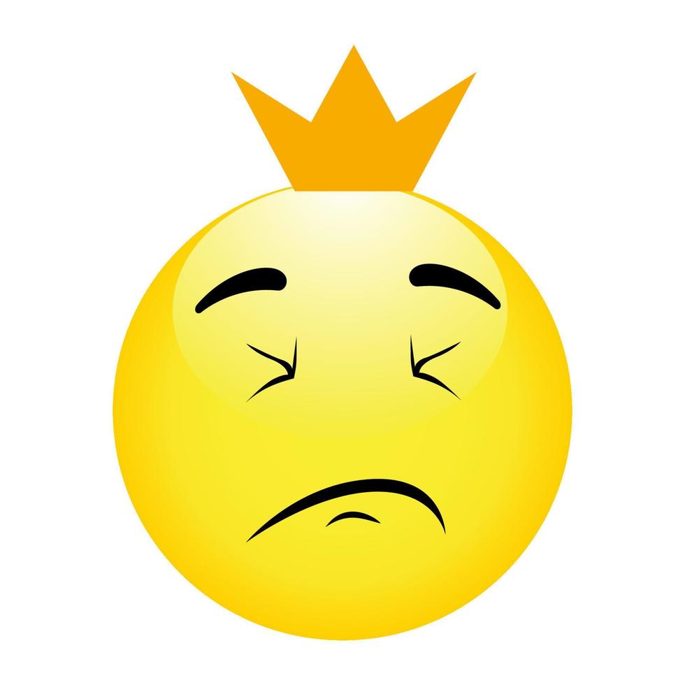 proud and arrogant cartoon character wearing a crown vector