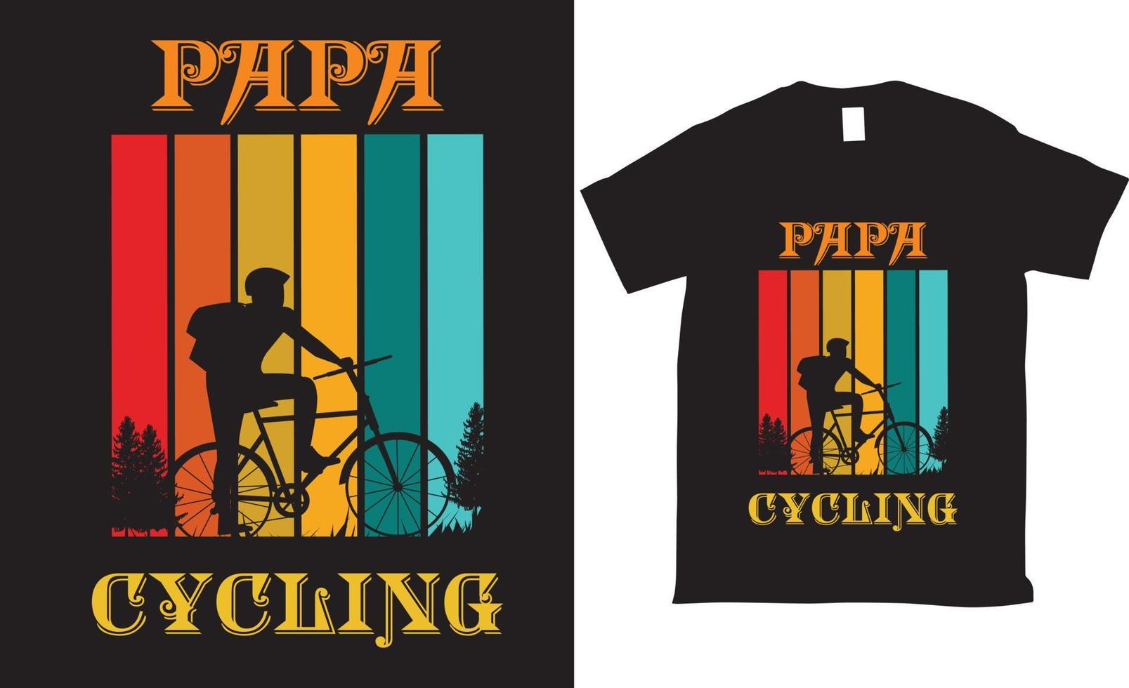 diseño de camiseta de vector de ciclismo papa