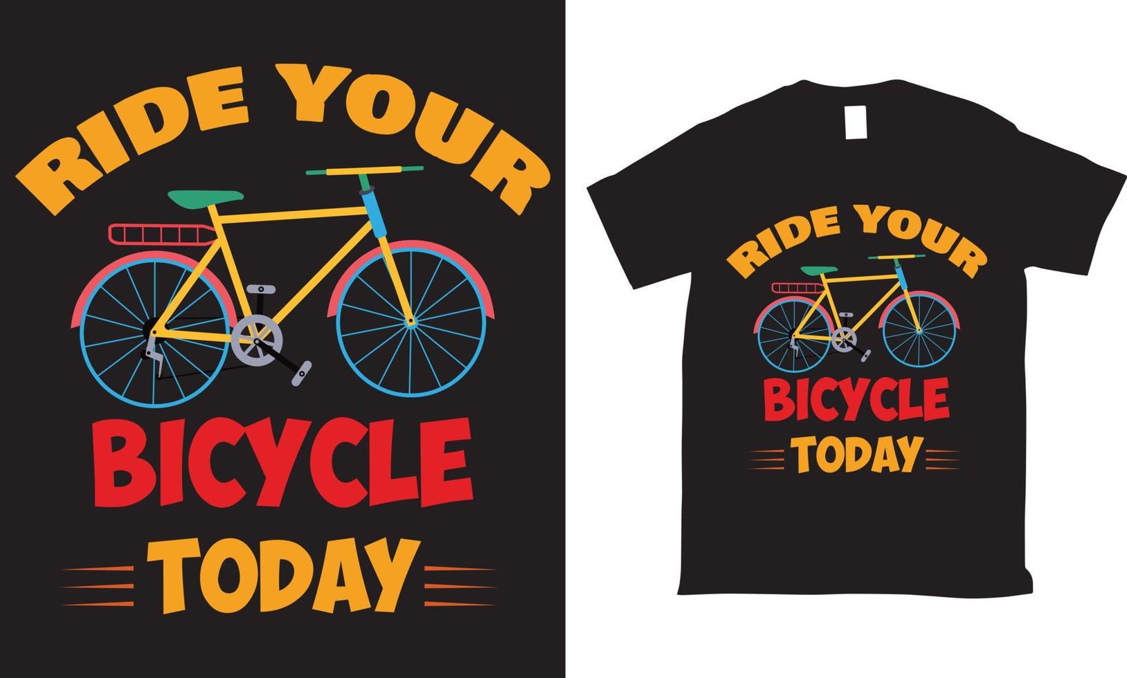 monta tu bicicleta hoy diseño de camiseta vectorial vector