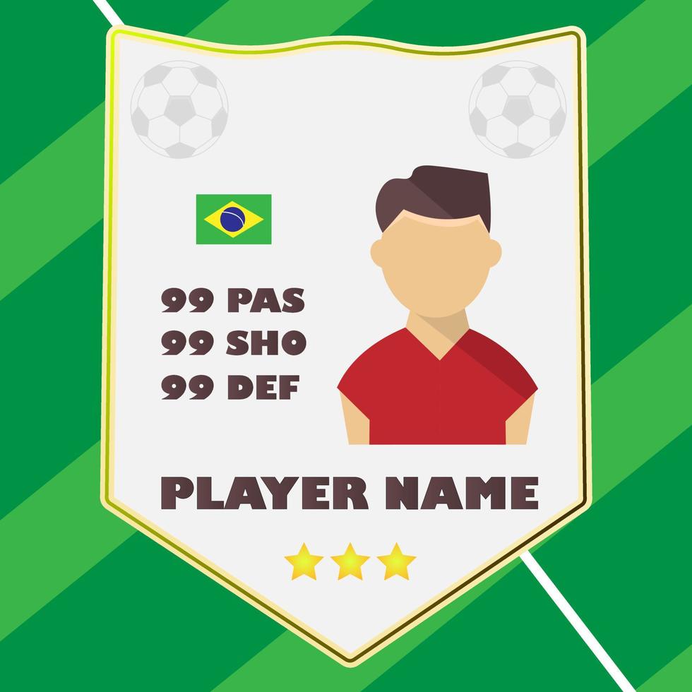 tarjeta de fútbol para jugador de fútbol. ilustración vectorial vector