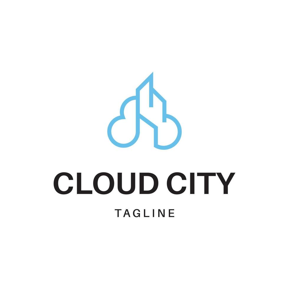 cloud and city logo vector illustration