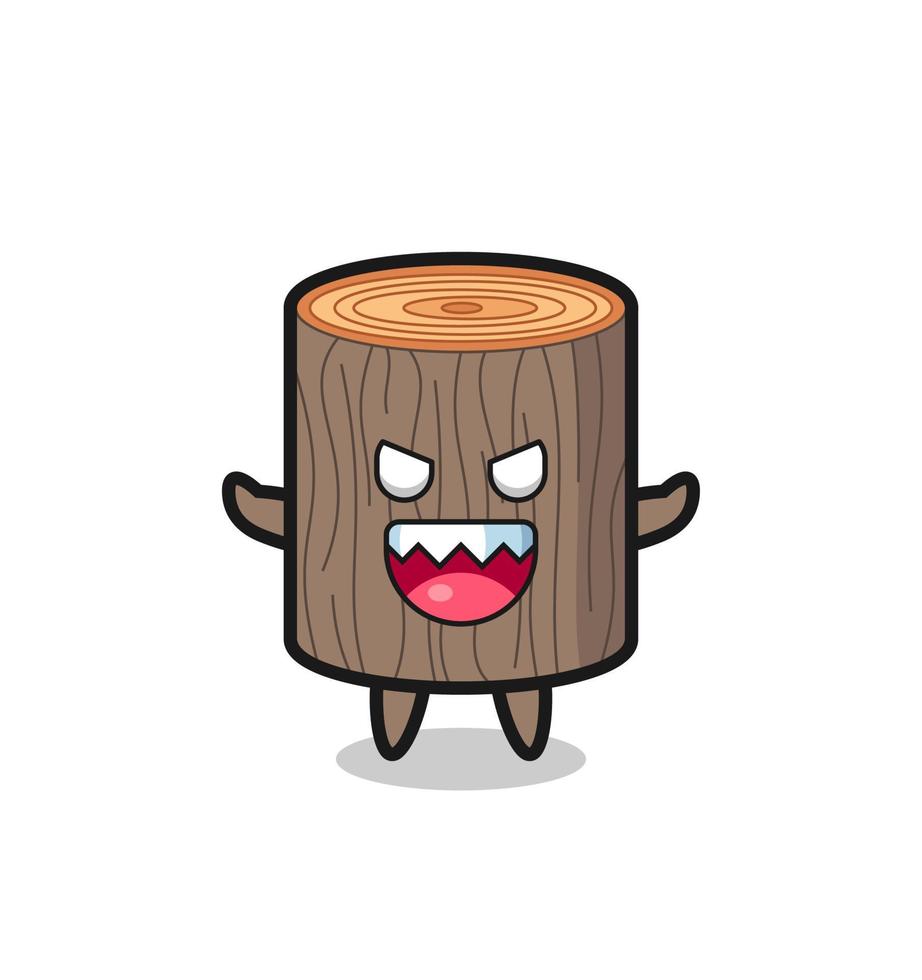 illustration of evil tree stump mascot character vector