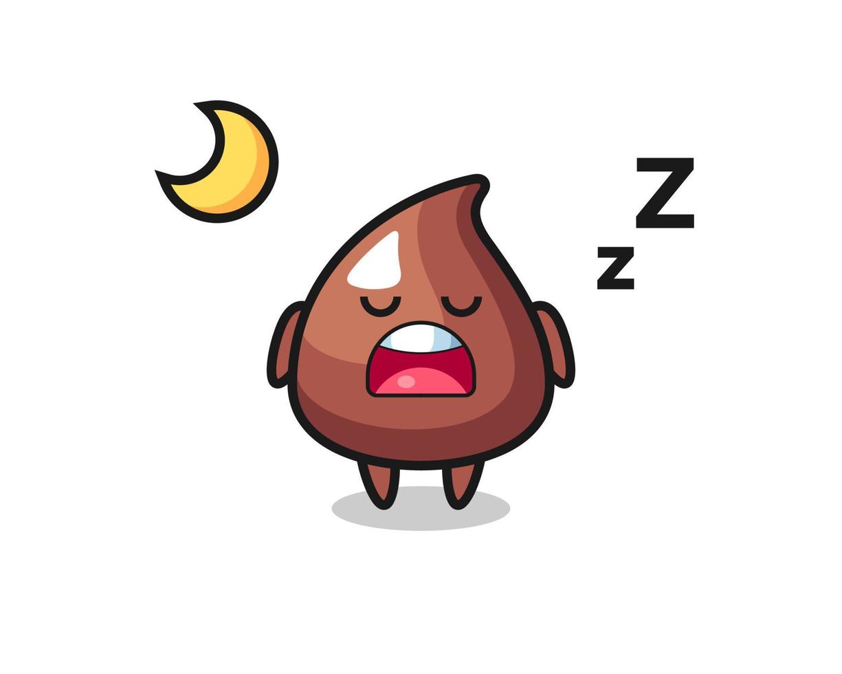 ilustración de personaje de choco chip durmiendo en la noche vector