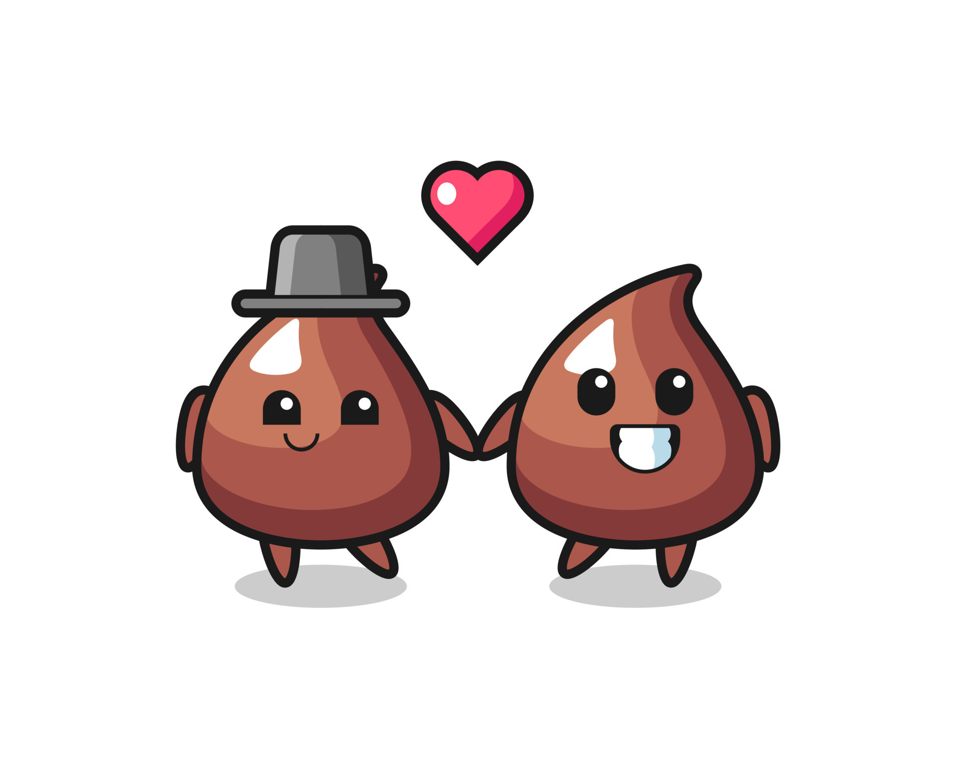 choco chip cartoon character couple with fall in love gesture 7785132  Vector Art at Vecteezy