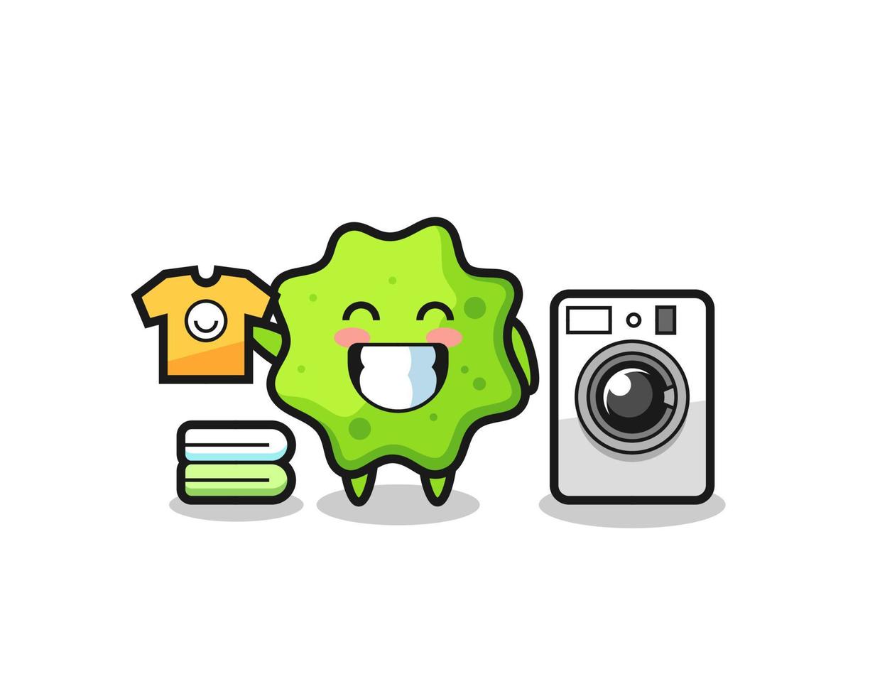 Mascot cartoon of splat with washing machine vector