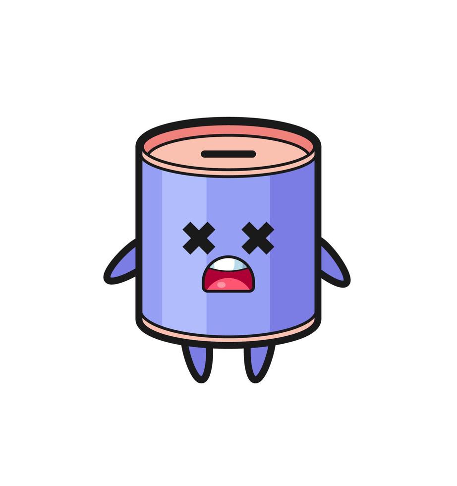 the dead cylinder piggy bank mascot character vector