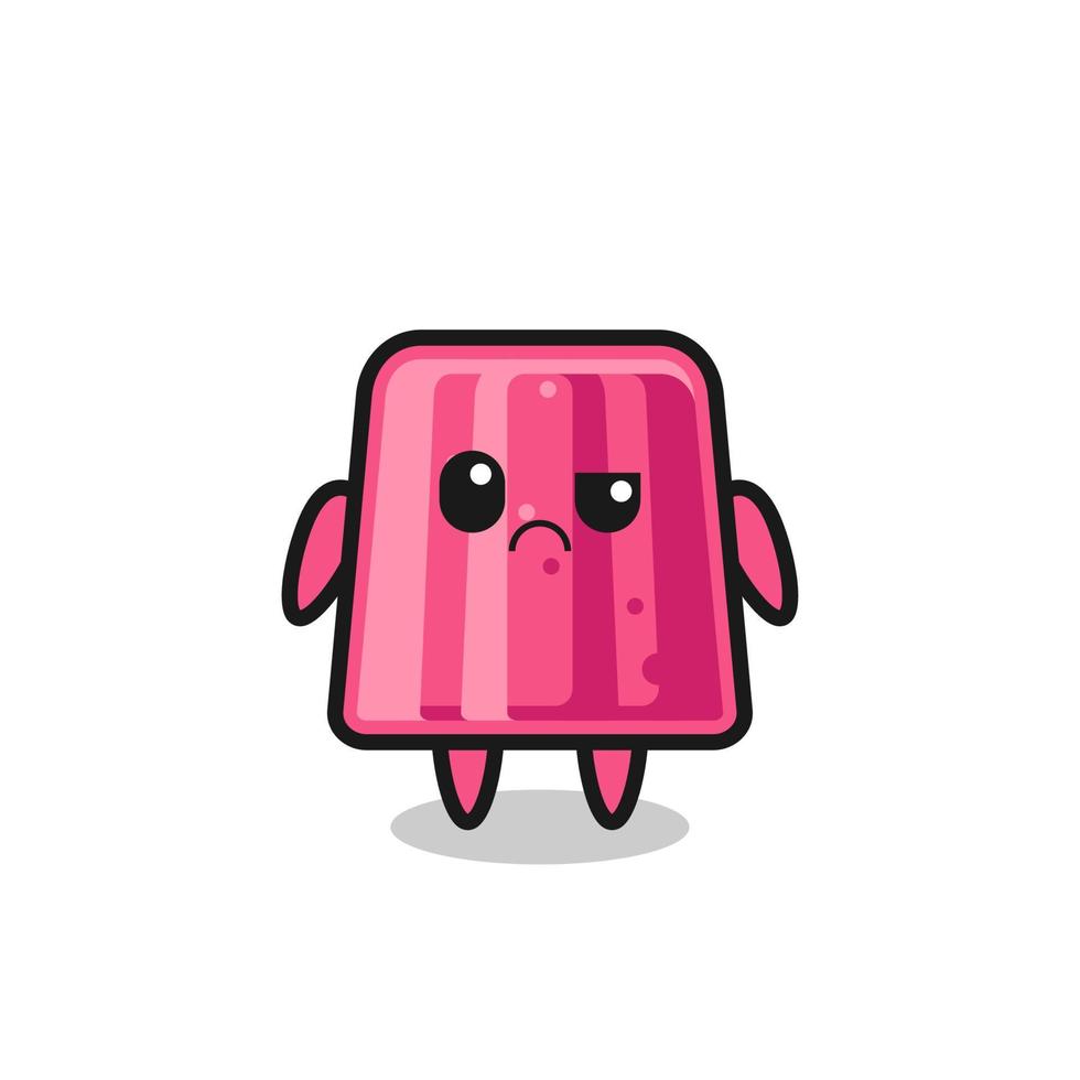 the mascot of the jelly with sceptical face vector