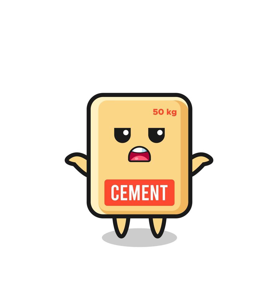 cement sack mascot character saying I do not know vector