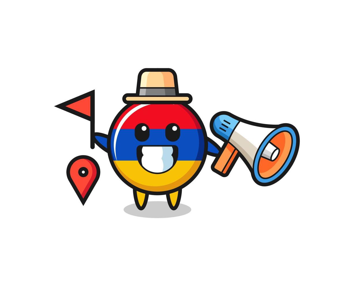 Character cartoon of armenia flag as a tour guide vector