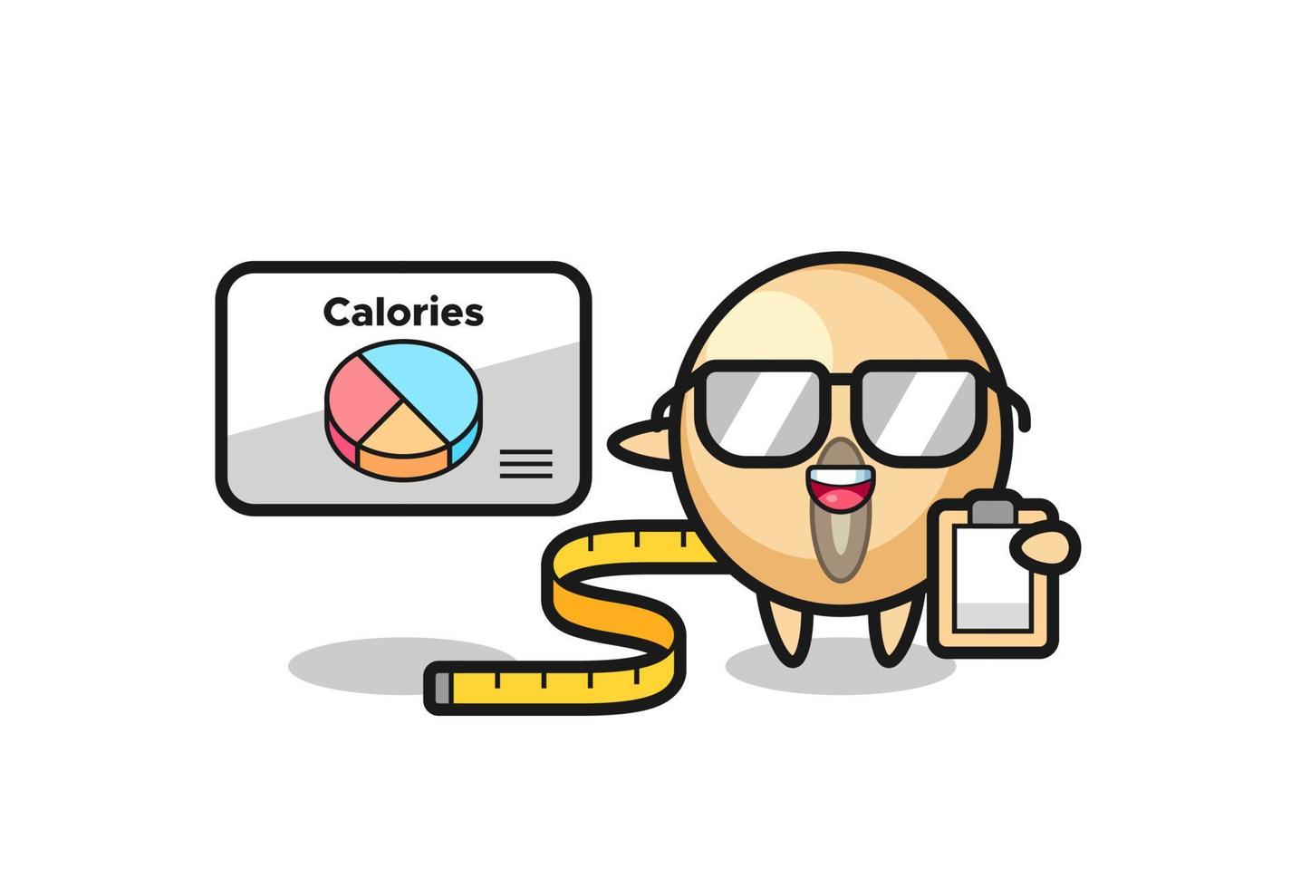 Illustration of soy bean mascot as a dietitian vector