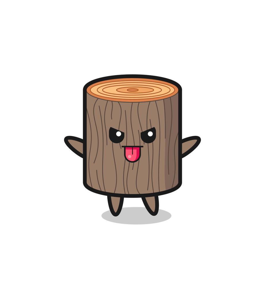 naughty tree stump character in mocking pose vector