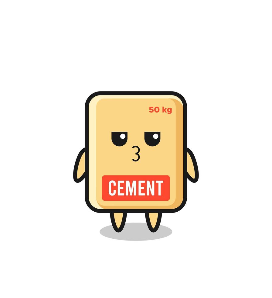 the bored expression of cute cement sack characters vector