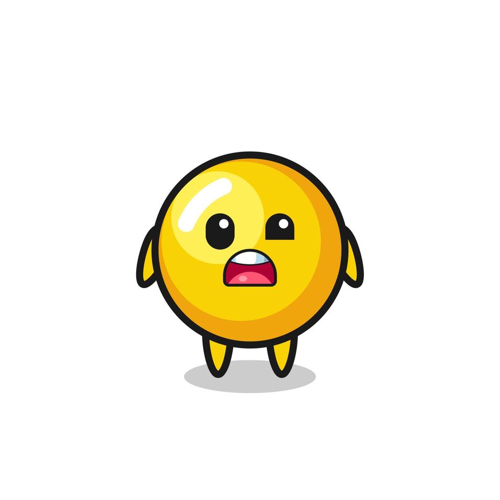 the shocked face of the cute egg yolk mascot vector