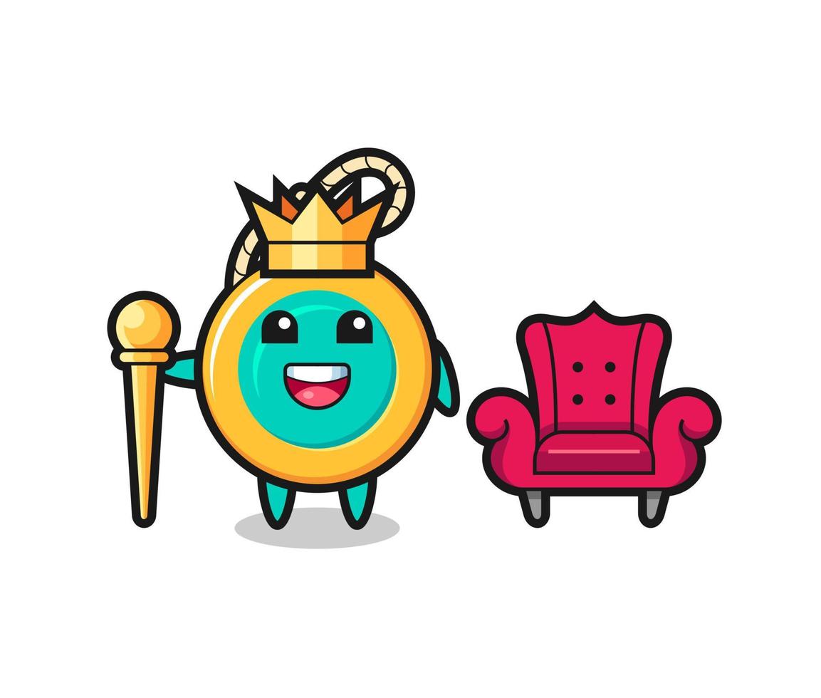 Mascot cartoon of yoyo as a king vector