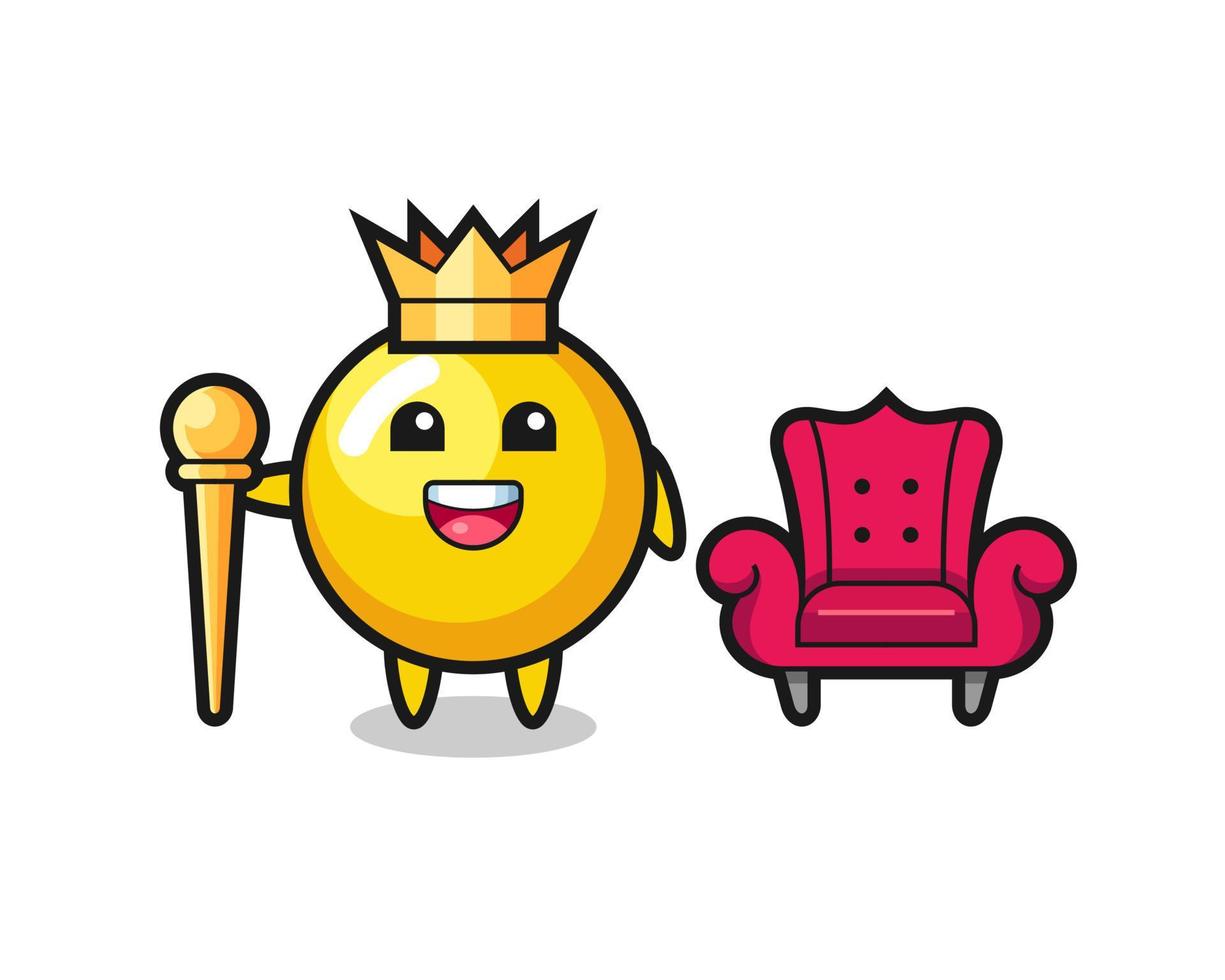 Mascot cartoon of egg yolk as a king vector