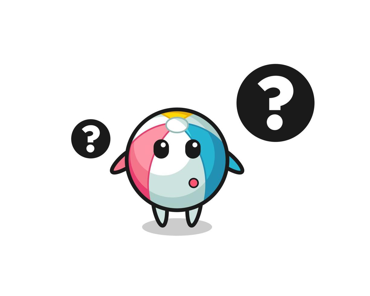 Cartoon Illustration of beach ball with the question mark vector