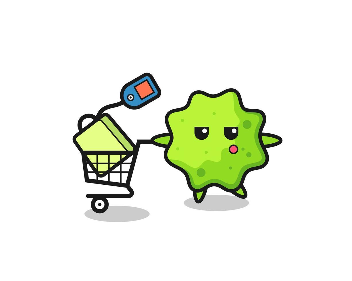 dibujos animados de ilustración splat con un carrito de compras vector