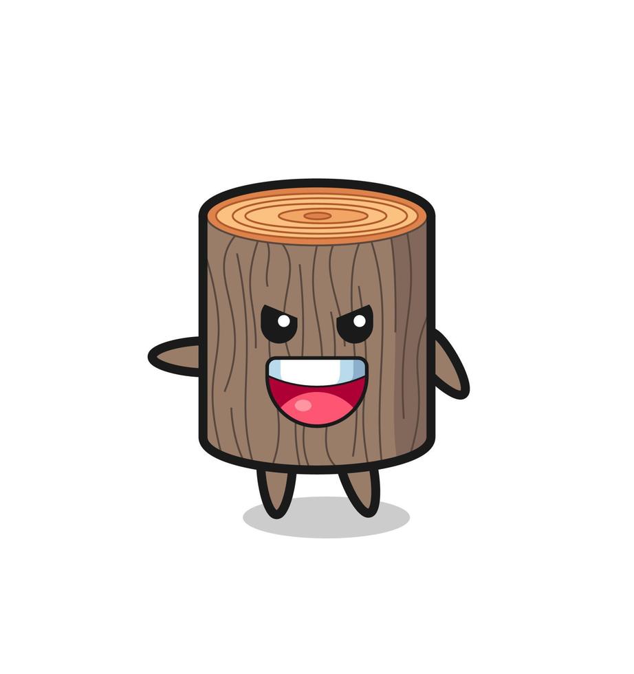 tree stump cartoon with very excited pose vector