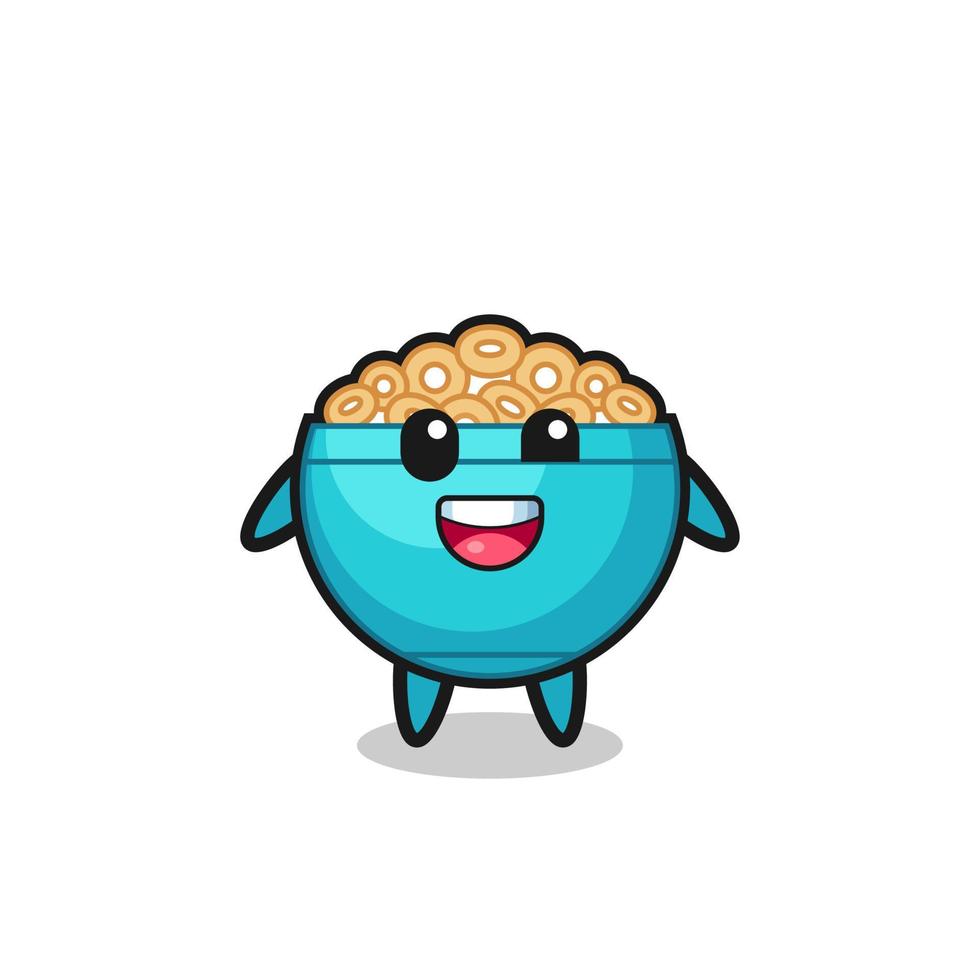 illustration of an cereal bowl character with awkward poses vector