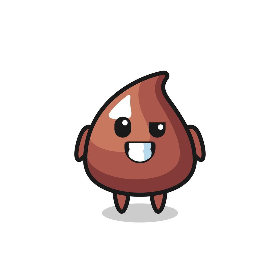 cute choco chip mascot with an optimistic face vector