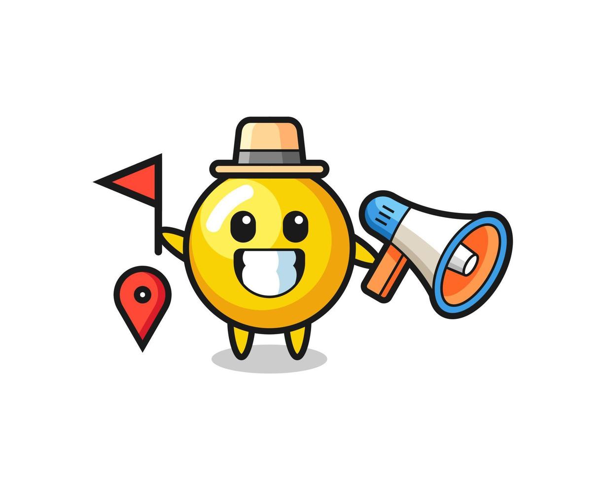 Character cartoon of egg yolk as a tour guide vector