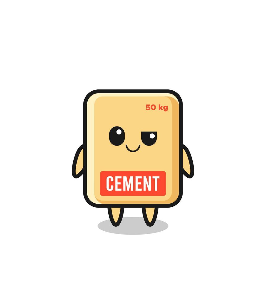 cement sack cartoon with an arrogant expression vector