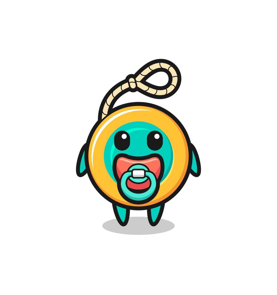 baby yoyo cartoon character with pacifier vector