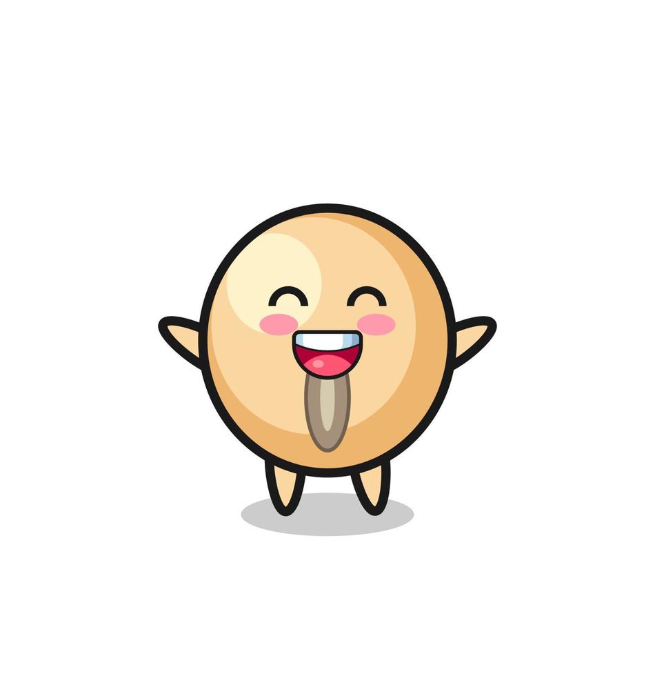 happy baby soy bean cartoon character vector