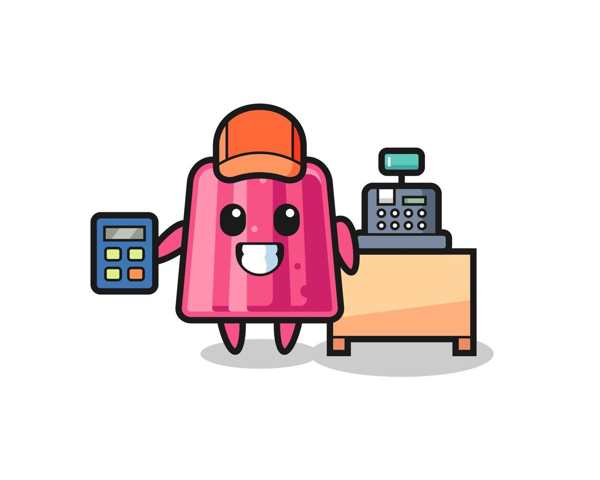 Illustration of jelly character as a cashier vector