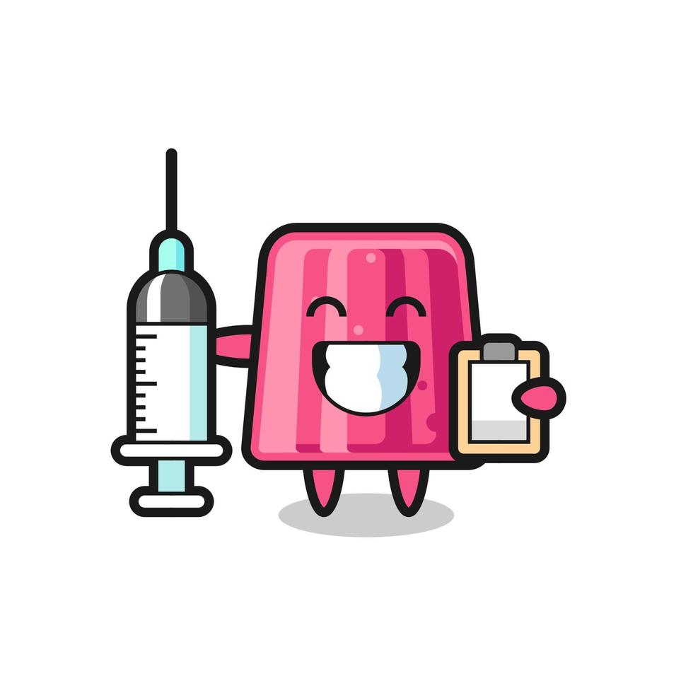 ilustración de mascota de gelatina como médico vector