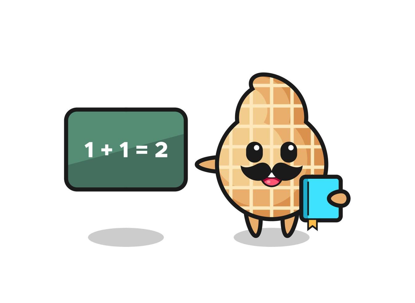 Illustration of peanut character as a teacher vector