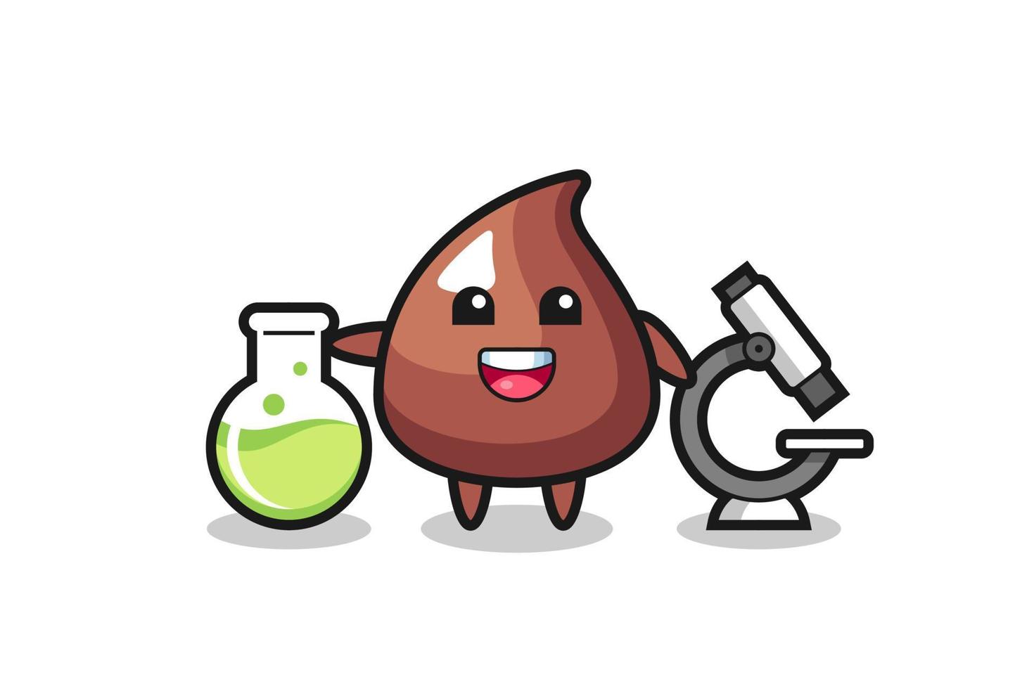 Mascot character of choco chip as a scientist vector