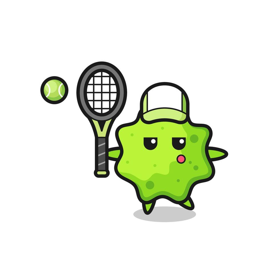 Cartoon character of splat as a tennis player vector