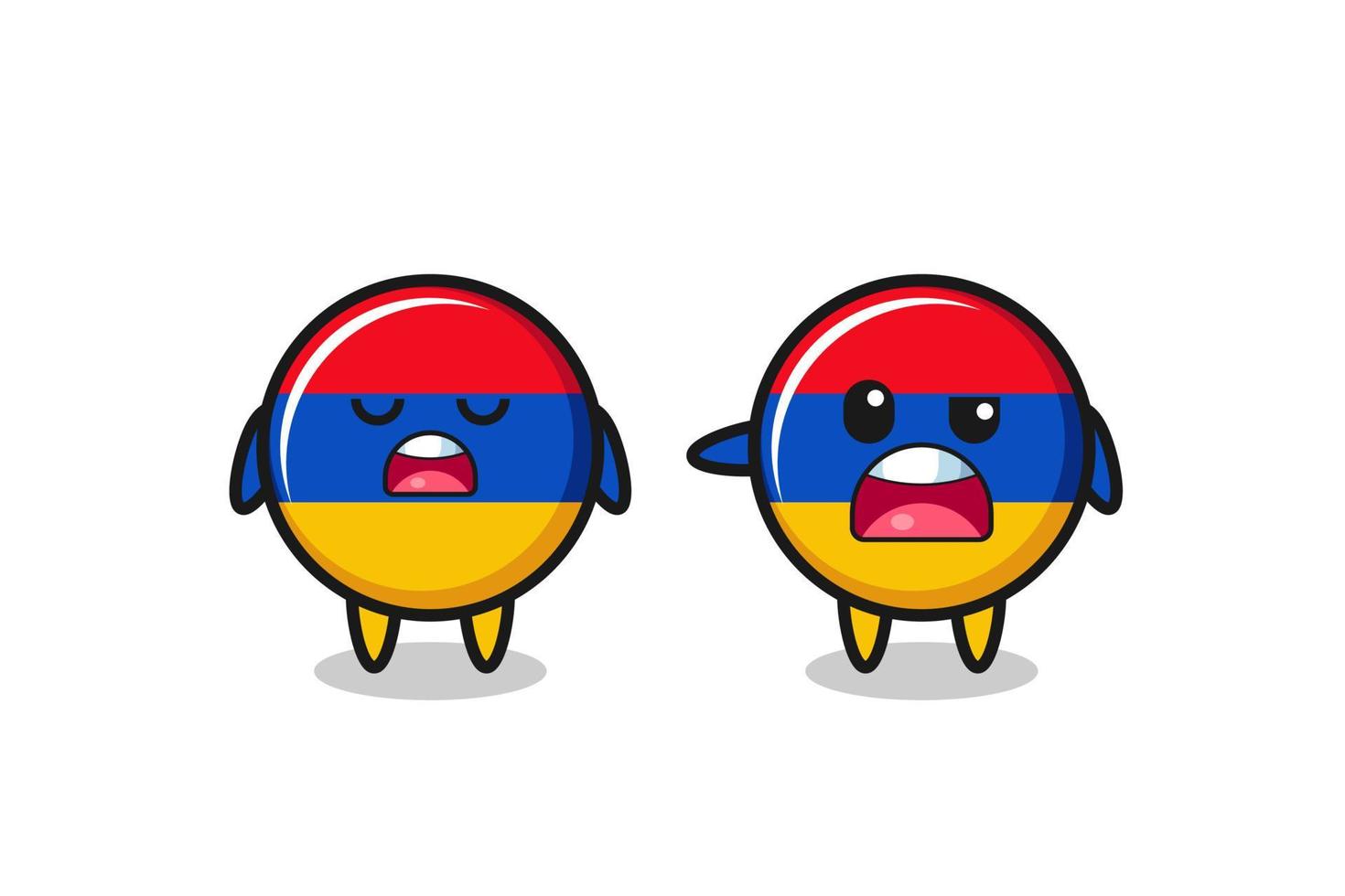 illustration of the argue between two cute armenia flag characters vector