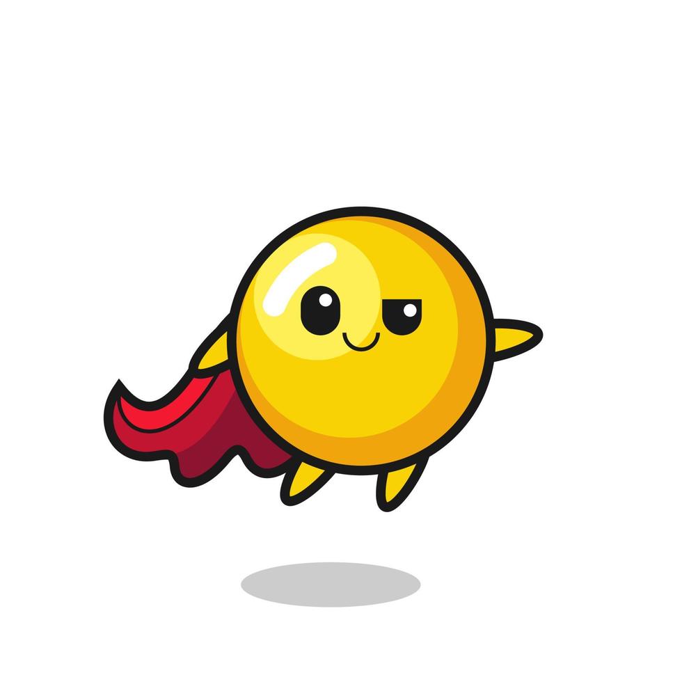 cute egg yolk superhero character is flying vector