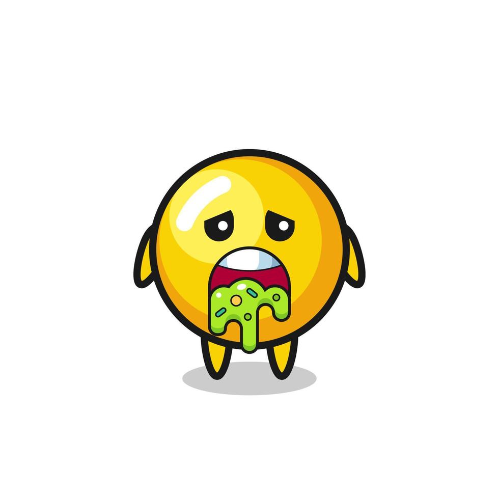 the cute egg yolk character with puke vector