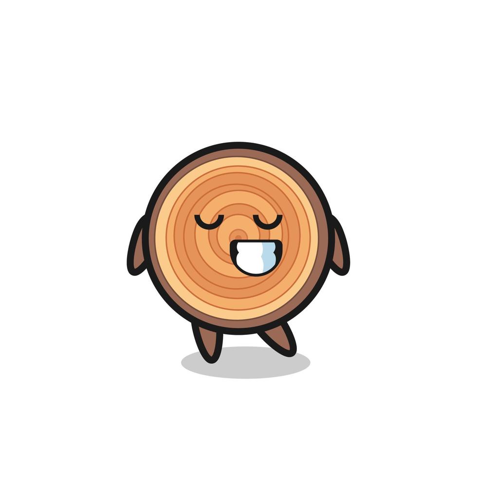 wood grain cartoon illustration with a shy expression vector