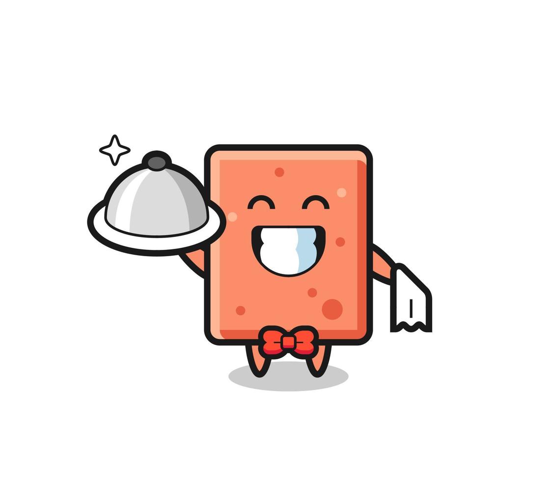 Character mascot of brick as a waiters vector