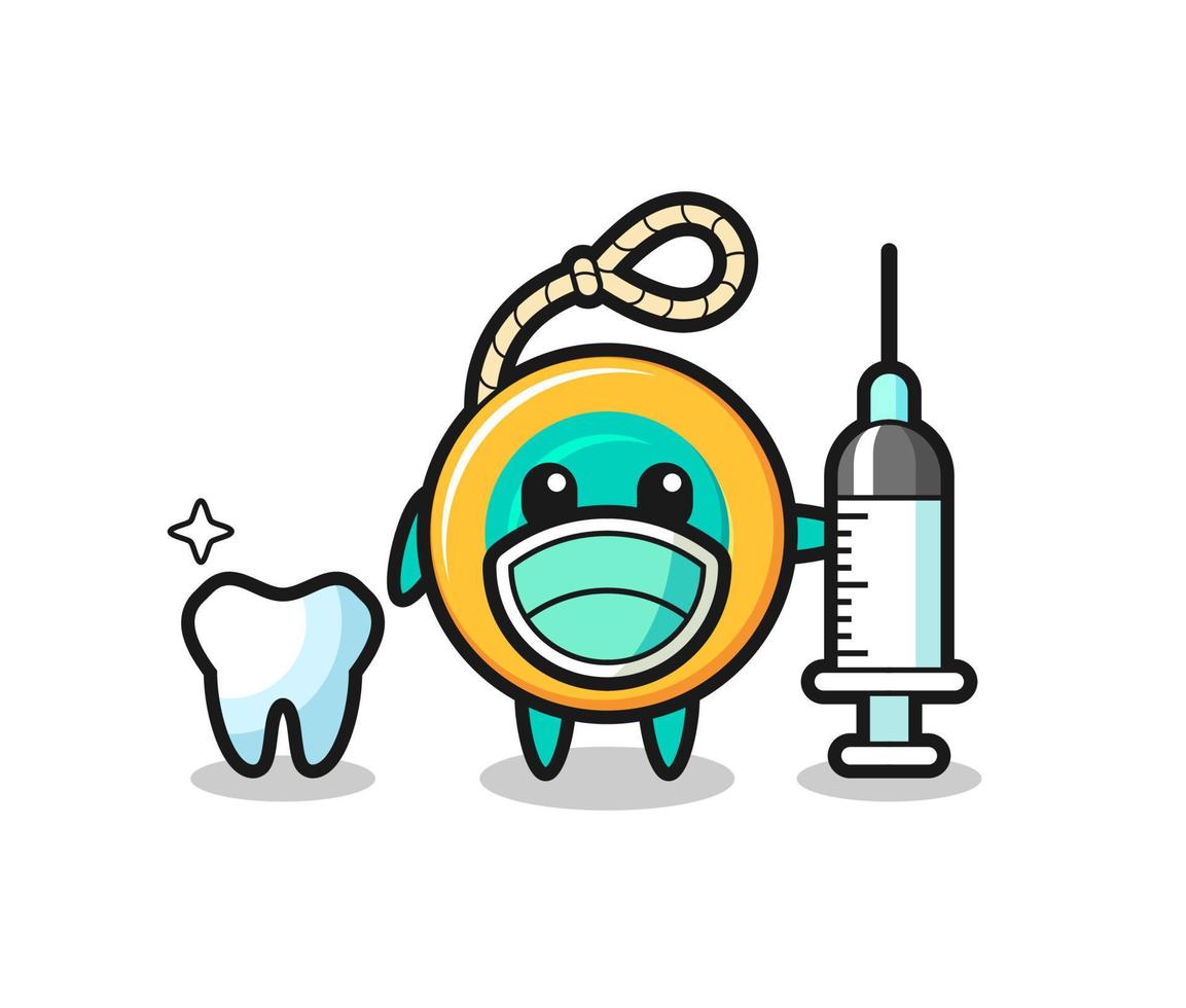 personaje mascota de yoyo como dentista vector