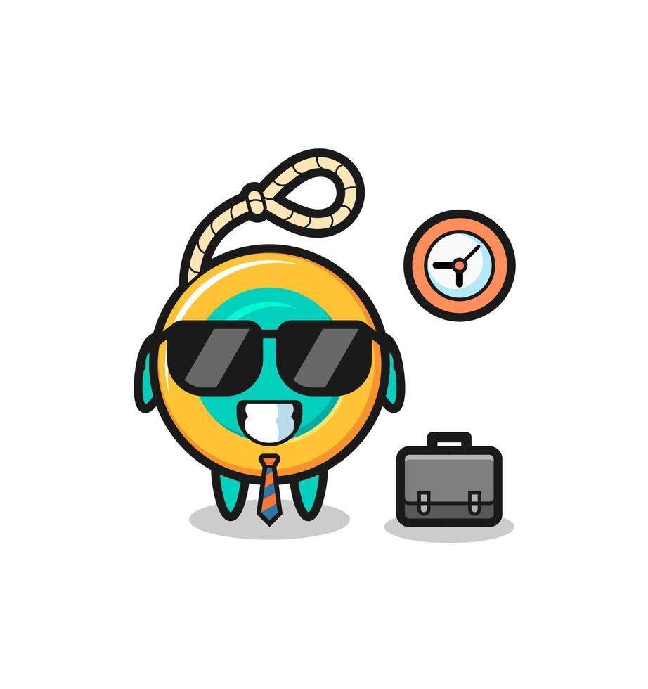 Cartoon mascot of yoyo as a businessman vector