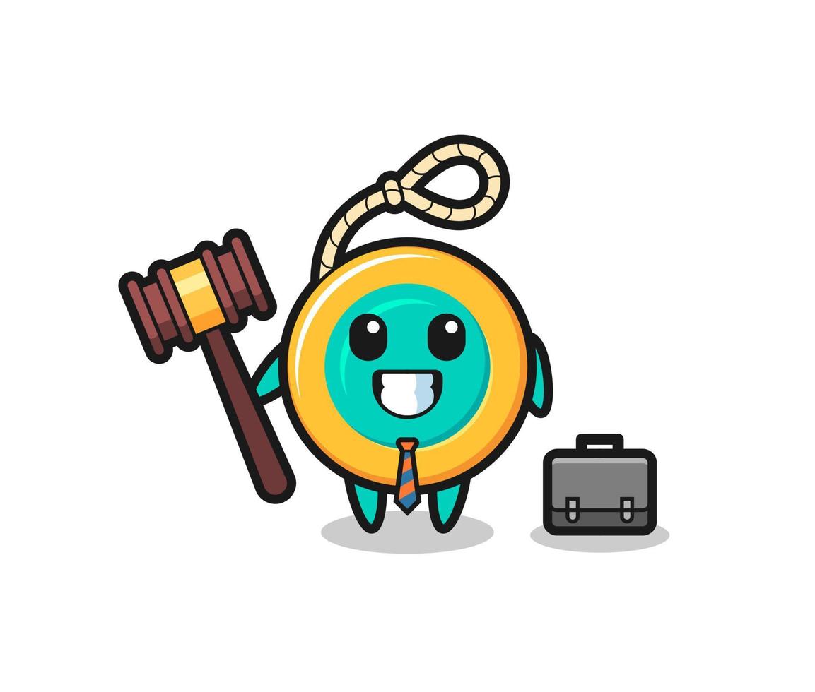 ilustración de la mascota yoyo como abogado vector