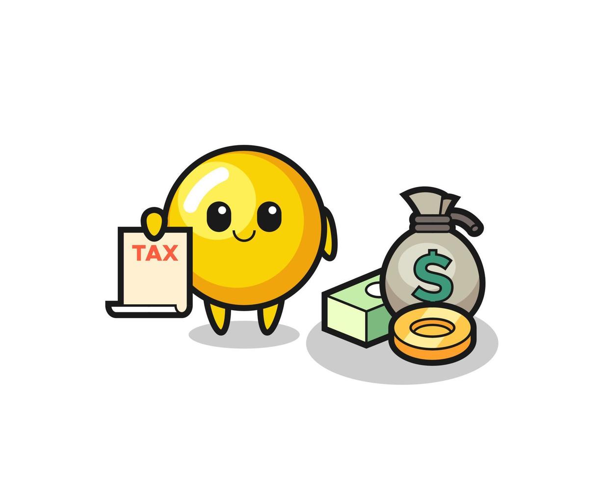 Character cartoon of egg yolk as a accountant vector