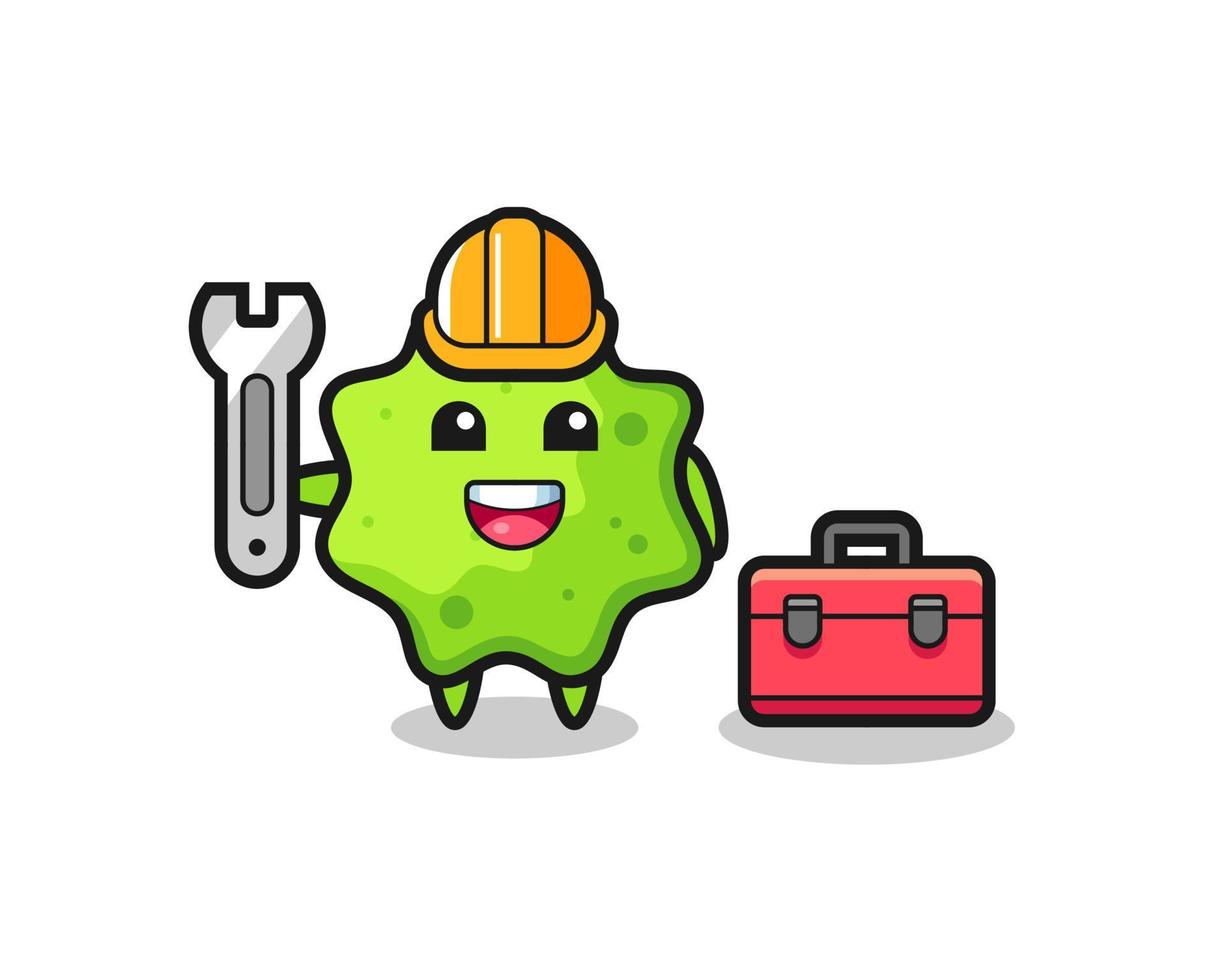 Mascot cartoon of splat as a mechanic vector