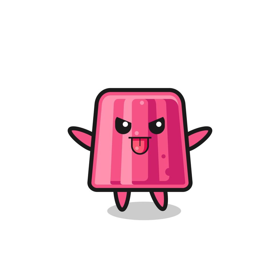 naughty jelly character in mocking pose vector