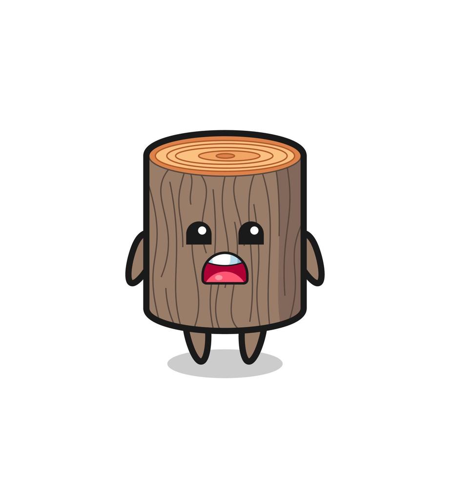 tree stump illustration with apologizing expression, saying I am sorry vector